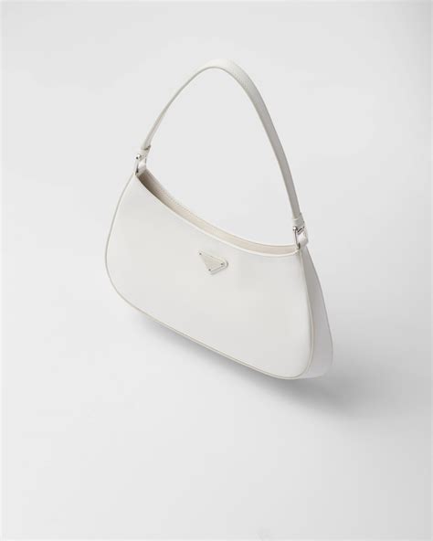 White Prada Cleo brushed leather shoulder bag 